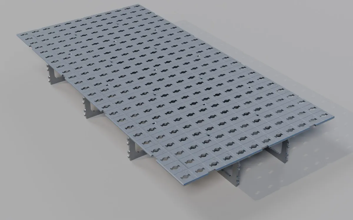Fabriquer sa table de soudure, étape 2 : tôle du dessus posée sur les renforts