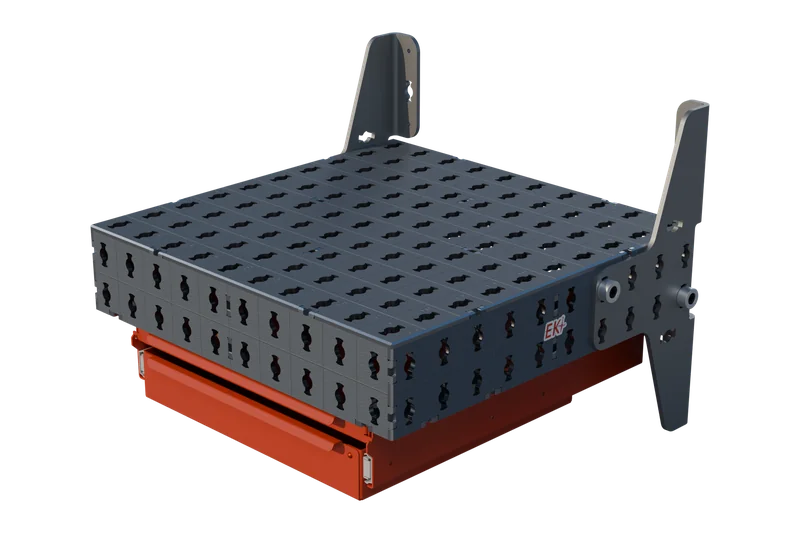 Table de soudure EKI 50 avec servante — 500×500×100 mm