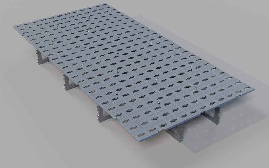 Fabriquer sa table de soudure, étape 2 : tôle du dessus posée sur les renforts
